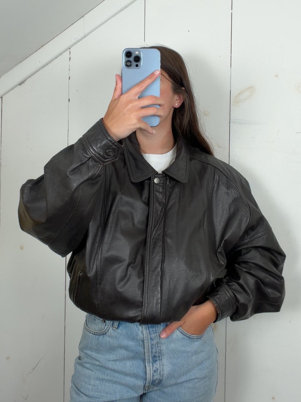 Vintage Byrnes & Baker Brown Genuine Leather Bomber Jacket Men’s XL 90s Y2K